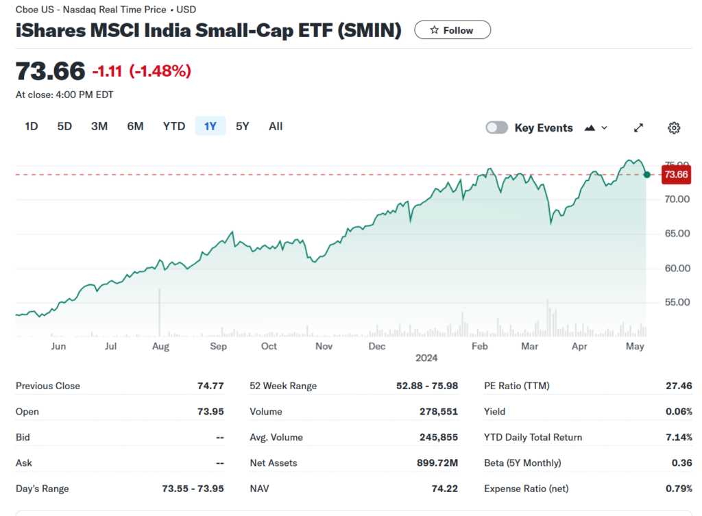 iShares MSCI India Small-Cap ETF (SMIN)
